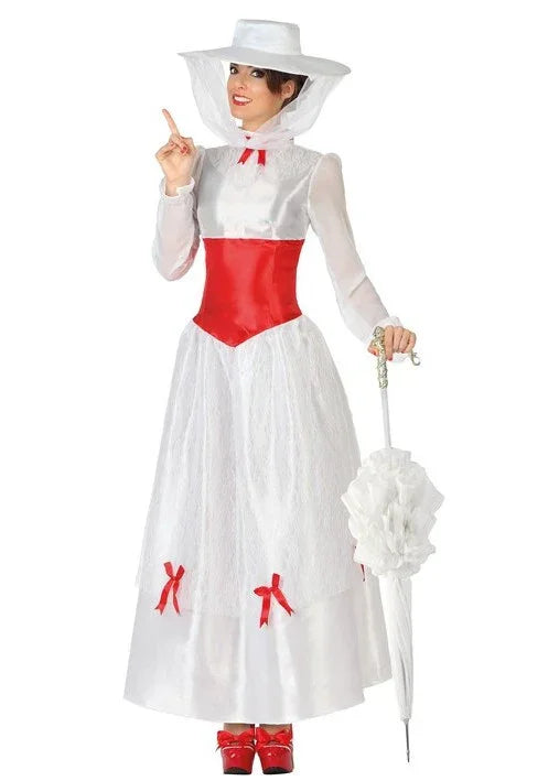 Disfraz de Mary Poppins Blanco para Mujer Mary Poppins Atosa
